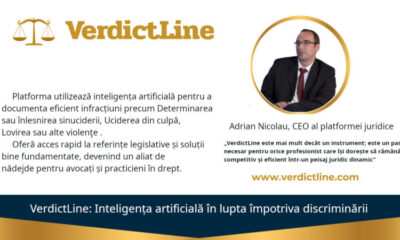 Adrian Nicolau, CEO al platformei juridice VerdictLine.com, prezintă soluții inovatoare pentru documentarea infracțiunilor precum Determinarea sau înlesnirea sinuciderii, Uciderea din culpă, și Lovirea sau alte violenţe cu ajutorul inteligenței artificiale. VerdictLine.com oferă avocaților și practicienilor acces rapid la referințe legislative și jurisprudențiale, facilitând analiza detaliată a spețelor penale din România.
